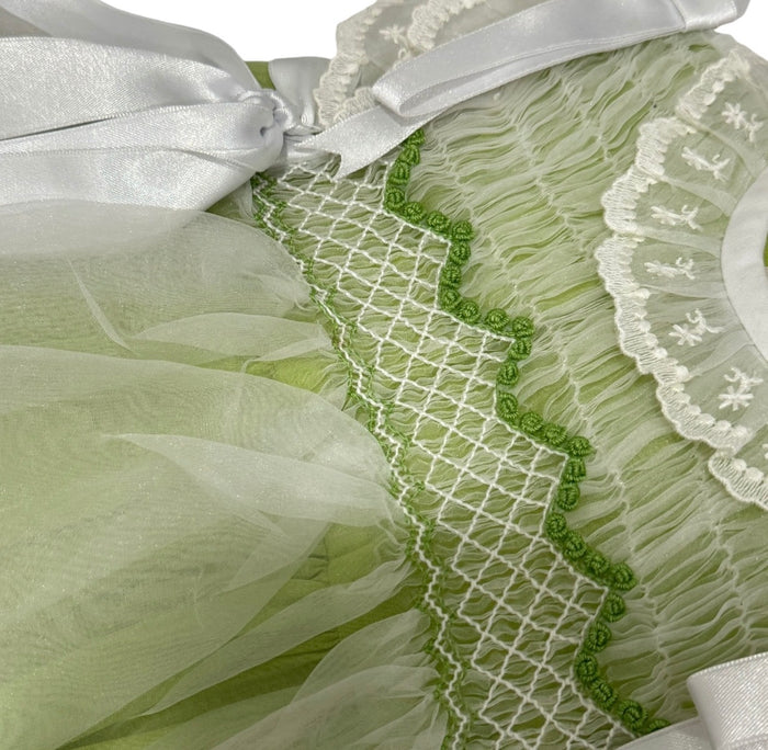 Sasha Lime II Handsmocked Dress