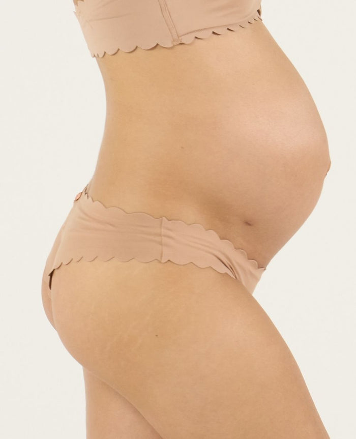 Skin low waist maternity tanga - Latte