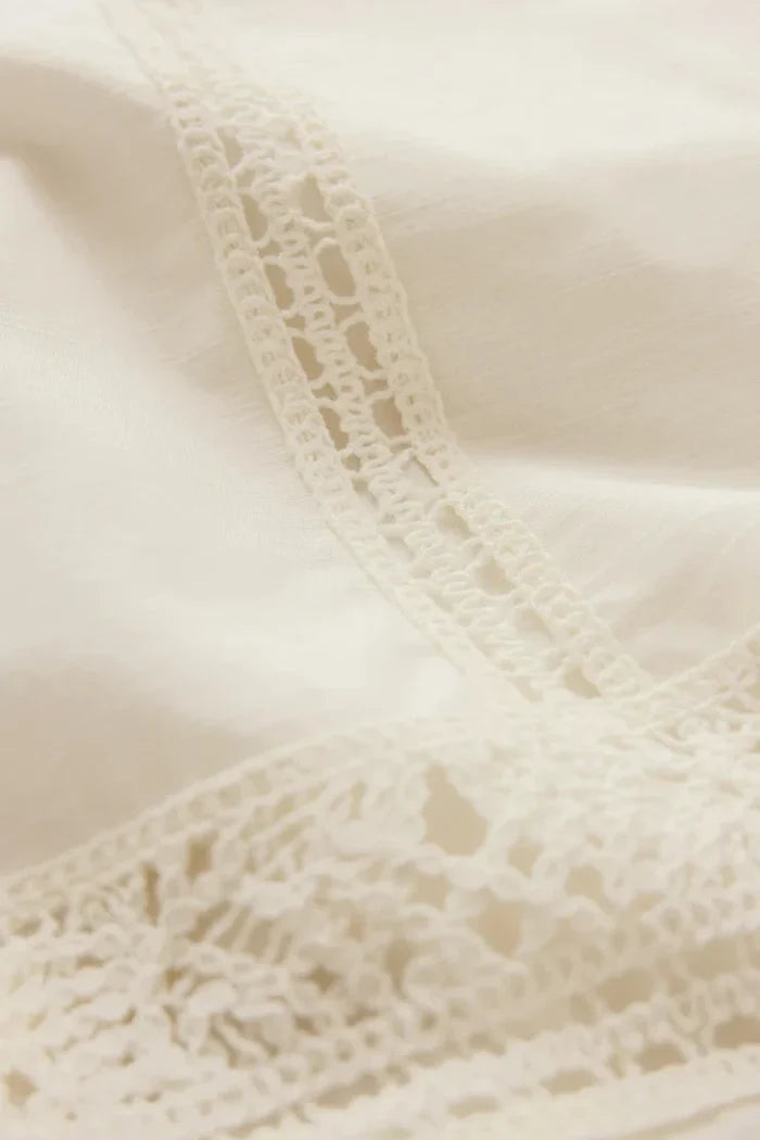 Sloane Embroidered Top - White