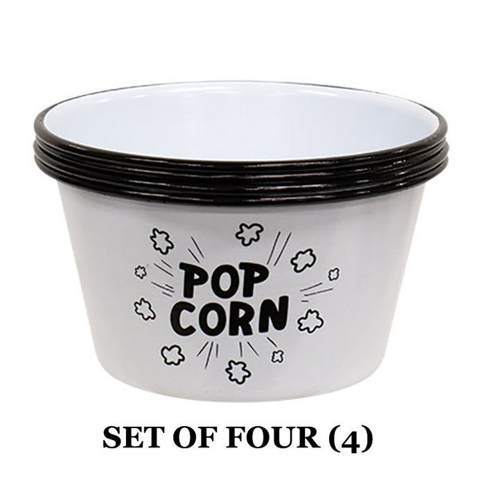 small enamel popcorn art bowls set of 4