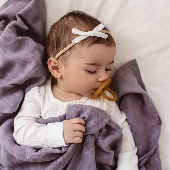 Snuggle Hunny - White Velvet Bow