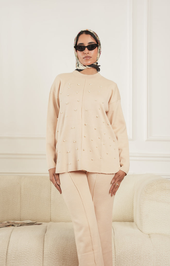 Debaj Soft Wool Set with Pearl styled for refined women’s outfits