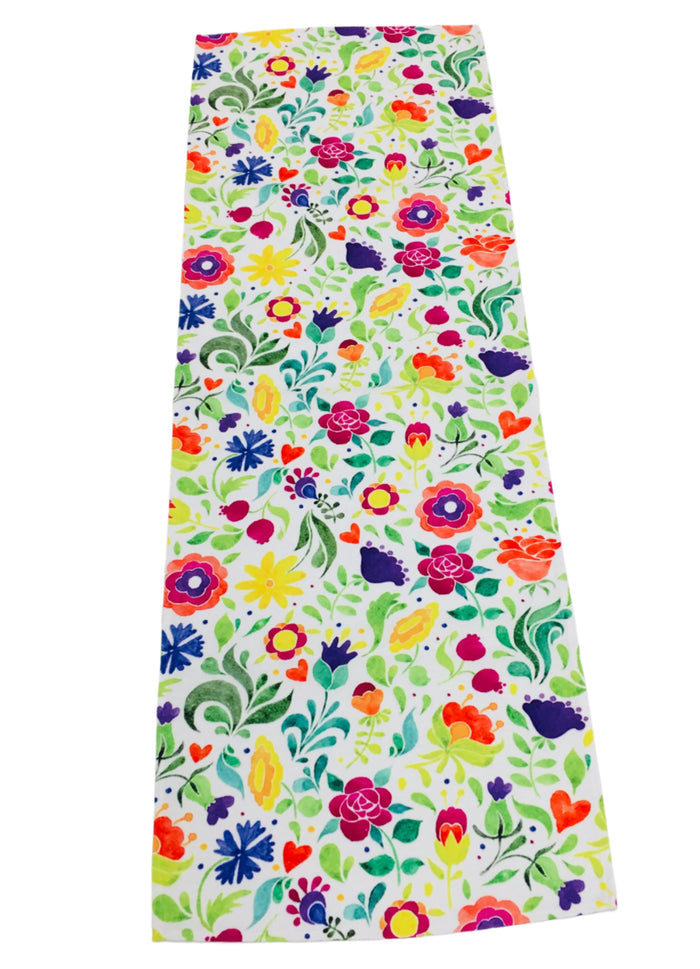 Spring Flowers & Hearts Table Runner