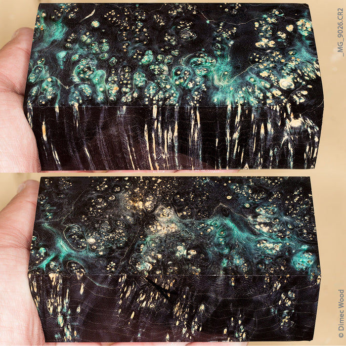 Stabilized wood box elder burl block