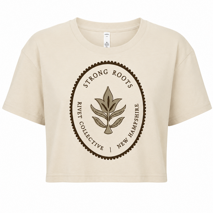 Strong Roots Crop Tee- Ecru