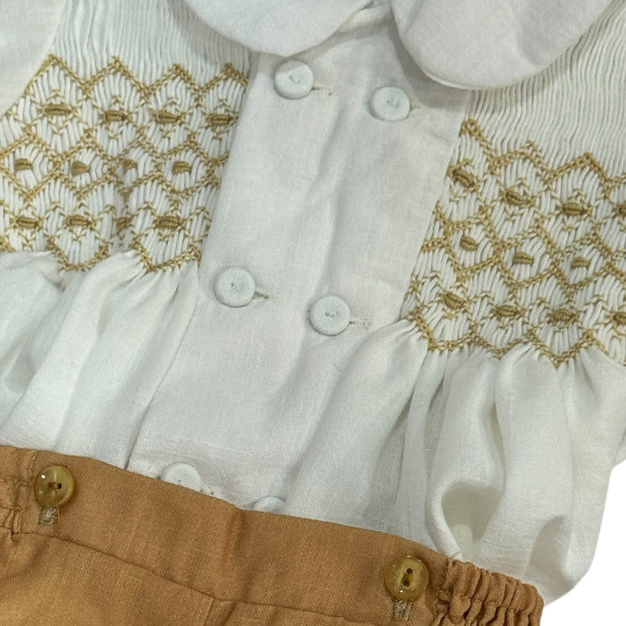TPWC James Camel Handsmocked Boy 2-PC set