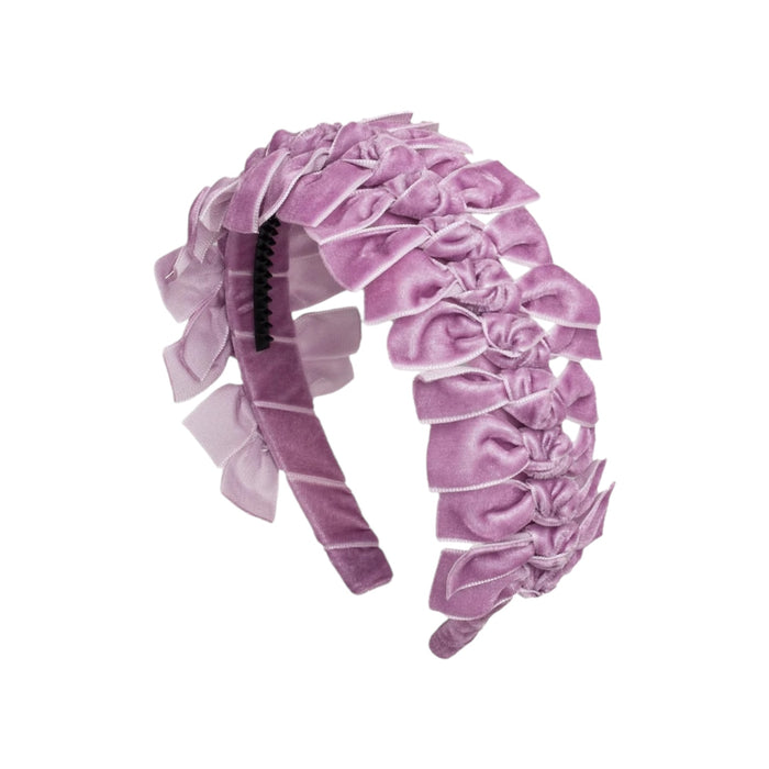 Vicky Velvet Tied Bows Lilac Headband