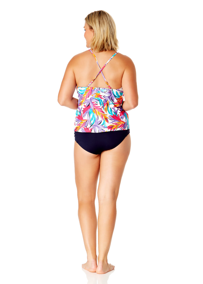 Women's Dance Floor Palm Easy Triangle Tankini Swim Top - FINAL SALE