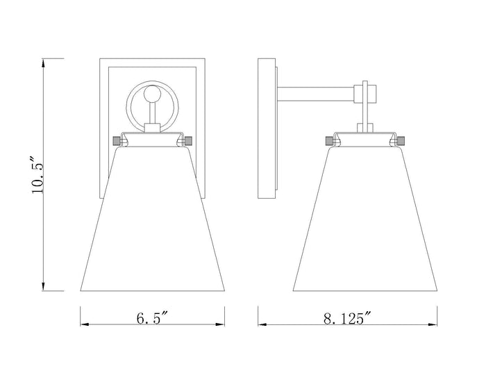 Wall Sconce Z-Lite 483-1S-CH Chrome Harper 1 Light Wall Sconce Z-Lite