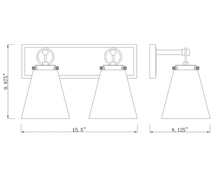 Vanity Z-Lite 483-2V-BN Brushed Nickel Harper 2 Light Vanity Z-Lite