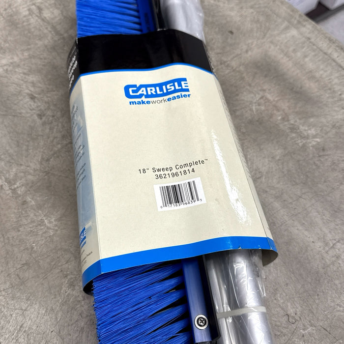 18” PLASTIC PUSH BROOM COMPLETE W/ 3 PCS. ALUMINUM HANDLE