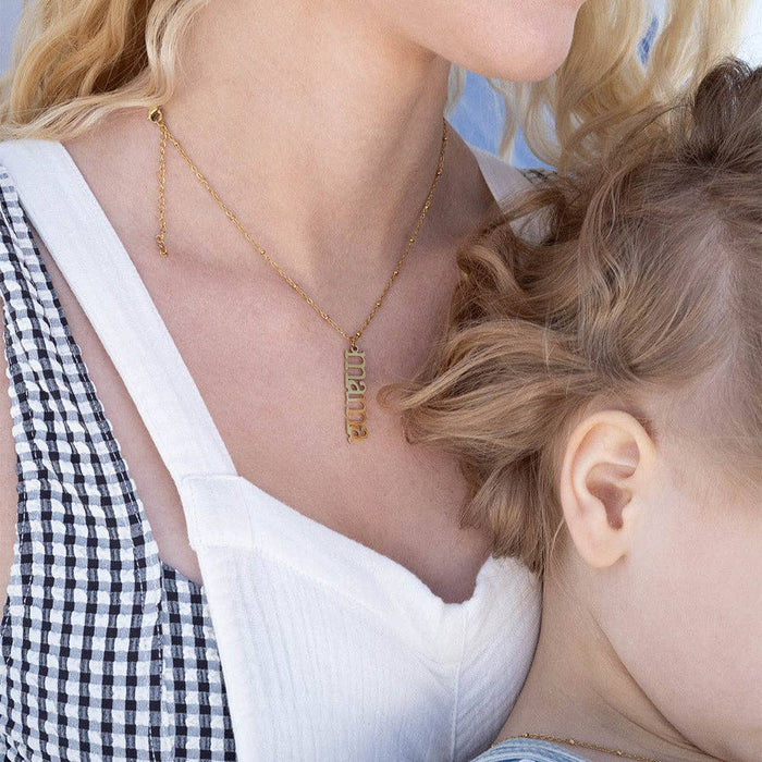 18K Gold PVD Stainless Steel Mama Charm