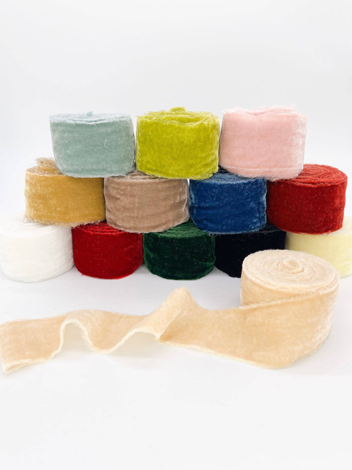 2" Velvet Ribbon - Raw Edge - 29 Colors