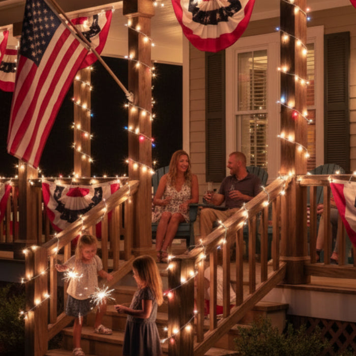 35 ct patriotic red white and blue light string