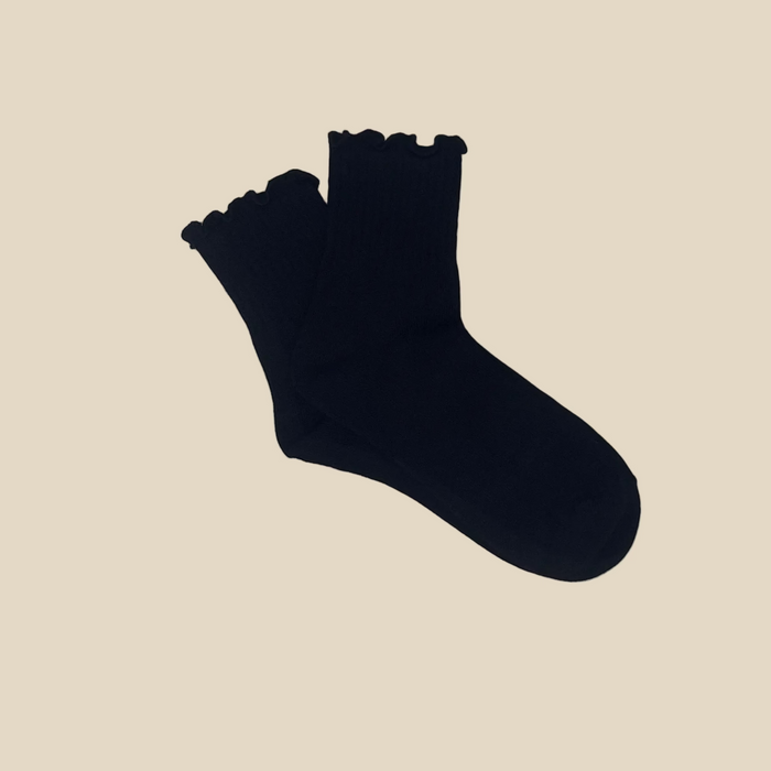 Weekend Collection Solid Ankle Ruffle Socks, view 4