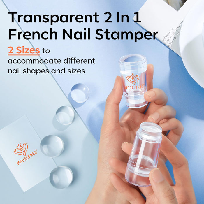 6Pcs French Manicure Nail Stamper Kit Nail Tools MODELONES #