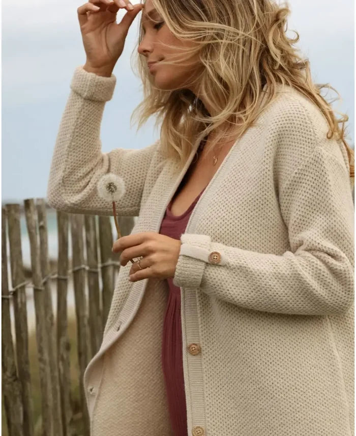 Abelha knitted maternity cardigan