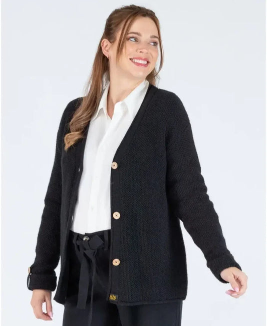 Abelha knitted pregnancy cardigan black