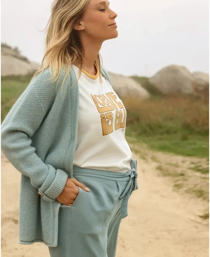 Abelha knitted pregnancy cardigan sage