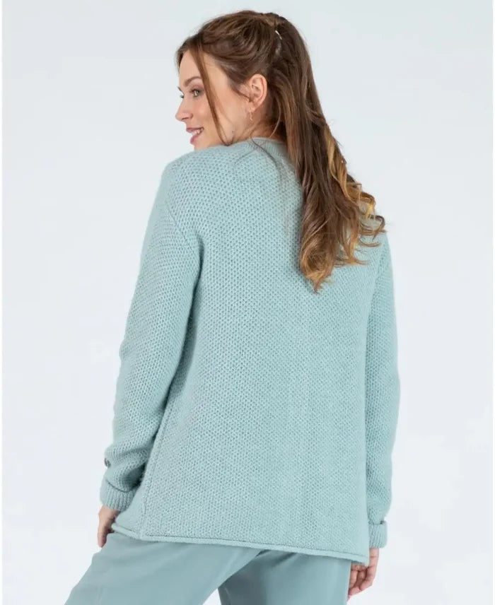 Abelha knitted pregnancy cardigan sage