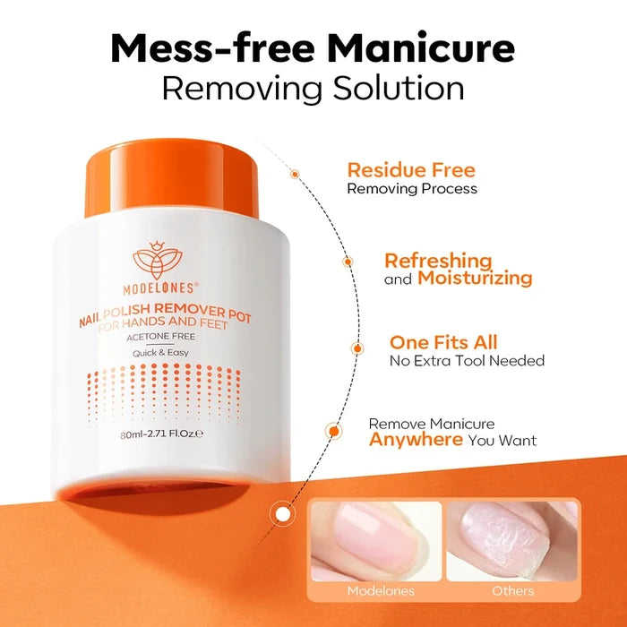 Acetone-Free Polish Removing Pot 80ml Nail Polish Remover MODELONES #