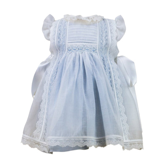 Addison Luxe Light Blue 2-piece Handsmocked Dress