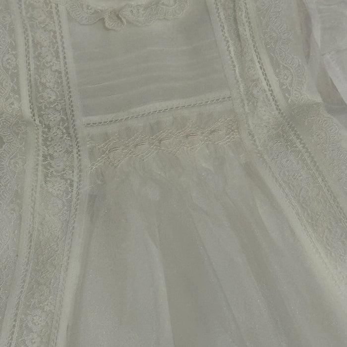 Addison Luxe White 2-piece Handsmocked Dress
