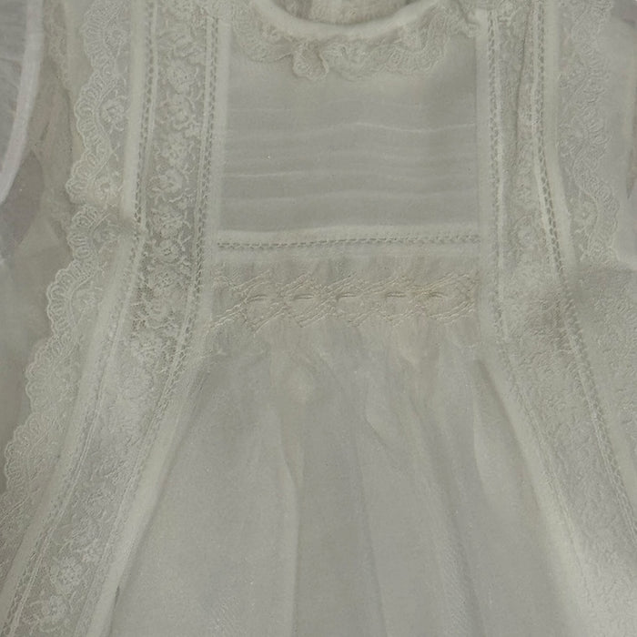 Addison Luxe White 2-piece Handsmocked Dress