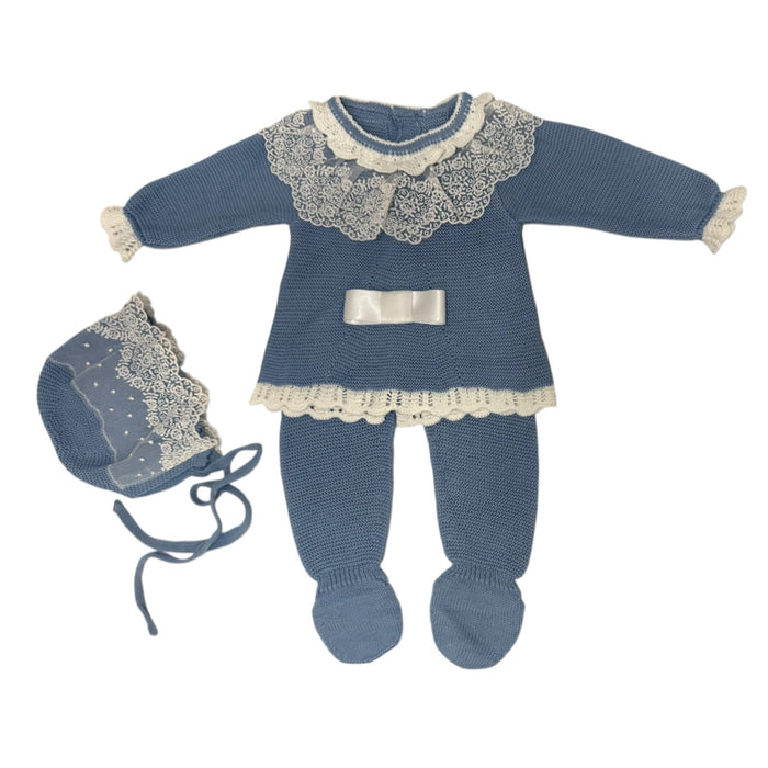 Agatha Blue 3-Piece Knitted Set