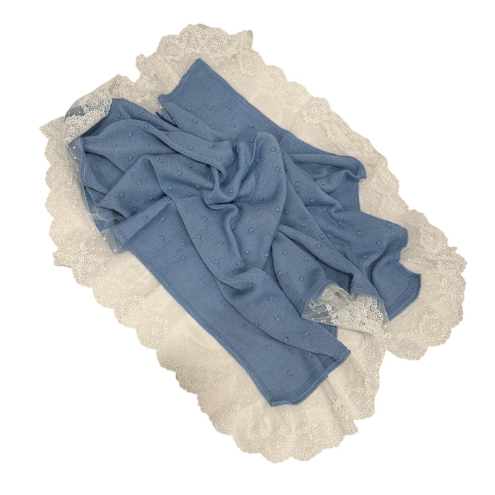 Agatha Blue Knitted Blanket