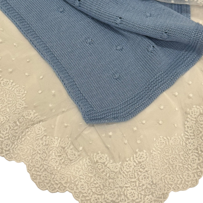 Agatha Blue Knitted Blanket