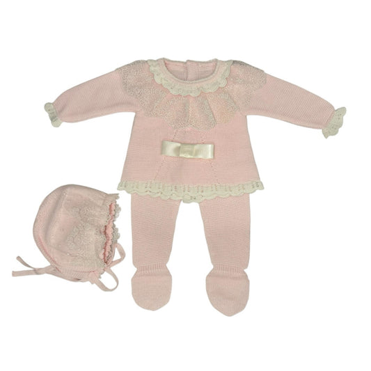 Agatha Pink 3-Piece Knitted Set