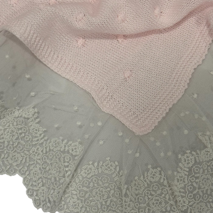 Agatha Pink Knitted Blanket