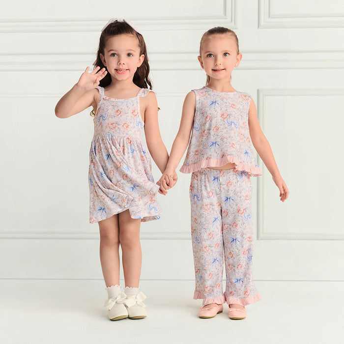 Agatha Ruffled Bow Back Tank Pant Set