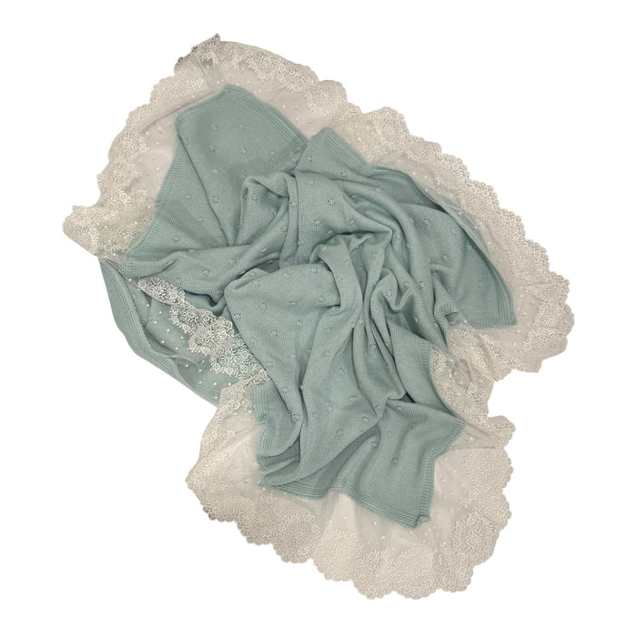 Agatha Sage Green Knitted Blanket