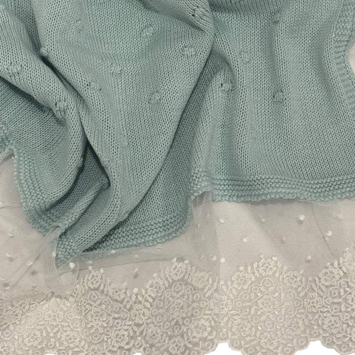 Agatha Sage Green Knitted Blanket