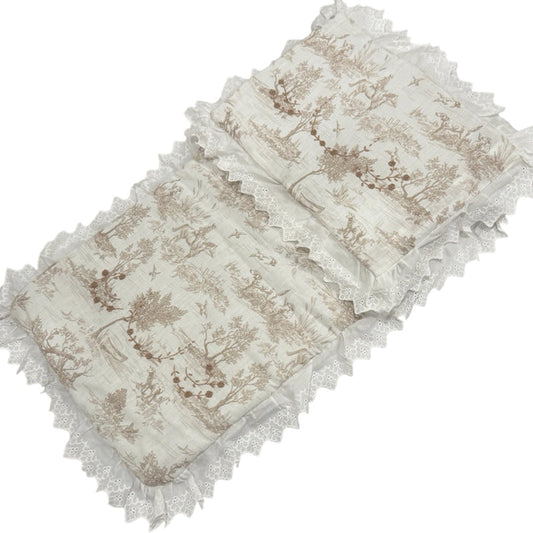 Agatha Taupe Toile de Jouy Bassinet Pad/Liner 2-piece set