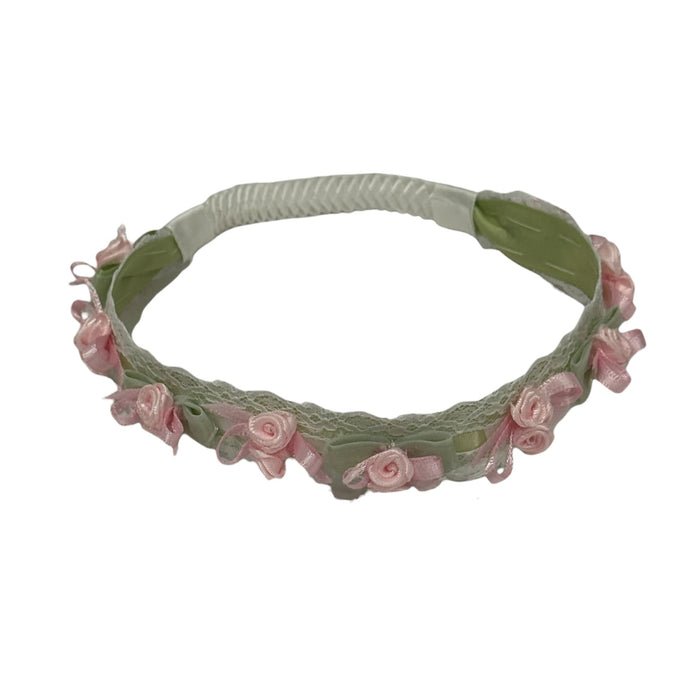 Aida Green Handmade Flowers HeadWrap