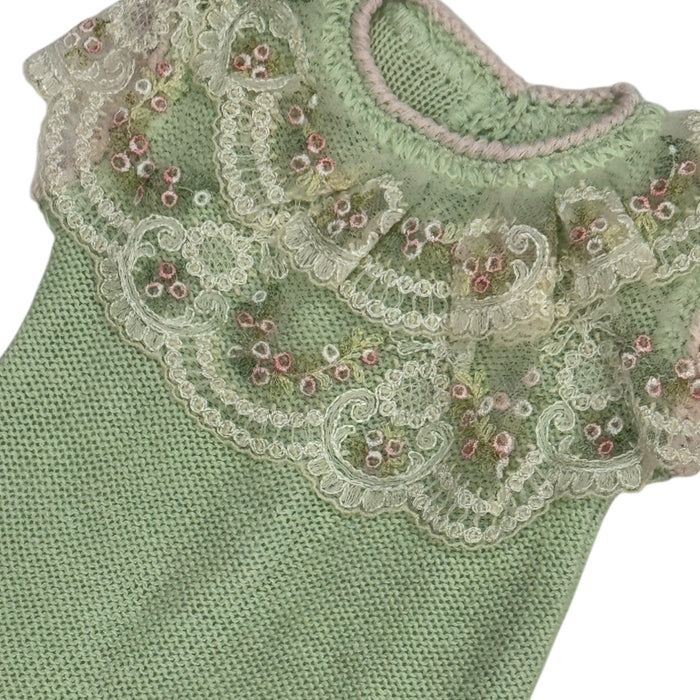 Aida Green Pink Floral Romper 3-Piece Set