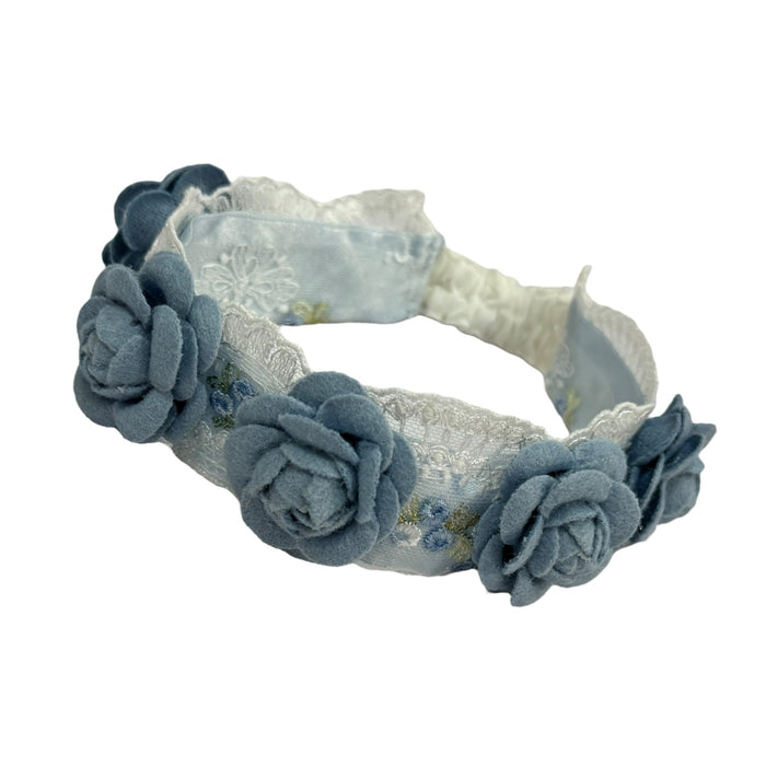 Aida Roses Lace Headband (Blue or Pink)