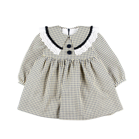 Airplanes Blue Checkered Girl Dress