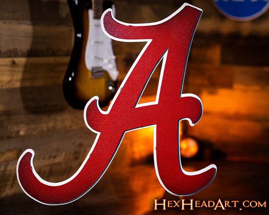 Alabama "A" 3D Vintage Metal Wall Art
