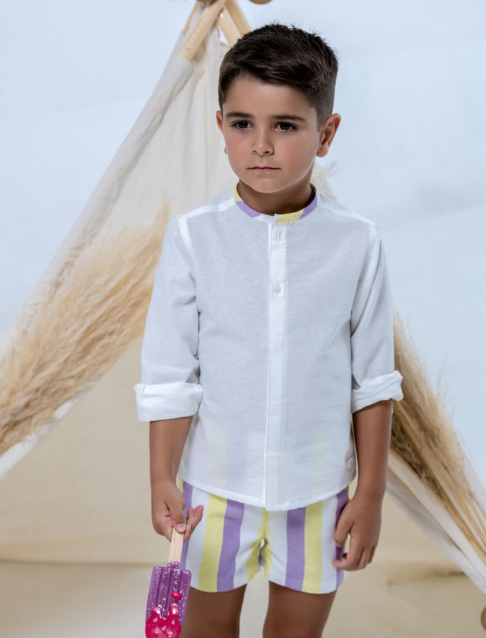 Alani Long Sleeve Purple 2-Piece Boy Set