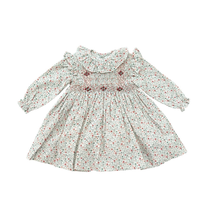 Alba Floral Long Sleeve Handsmocked Dress