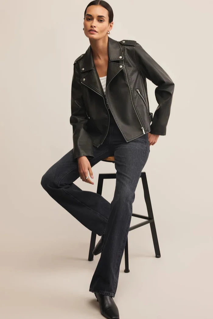 Alchemy Moto Faux Leather Jacket - Black