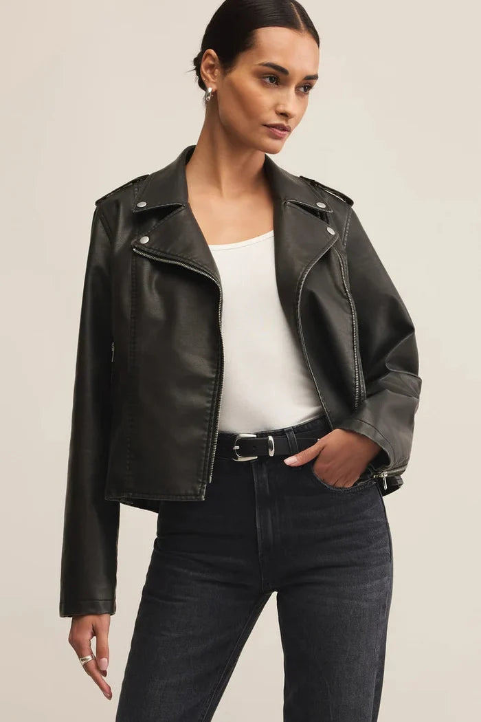 Alchemy Moto Faux Leather Jacket - Black