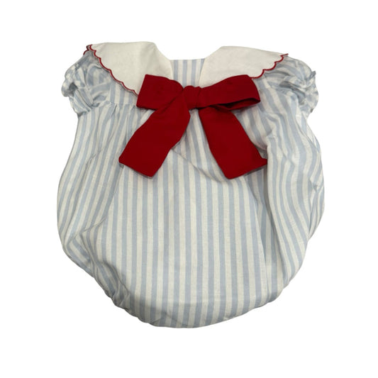 Alessa Girl Blue and Red Sailor Romper