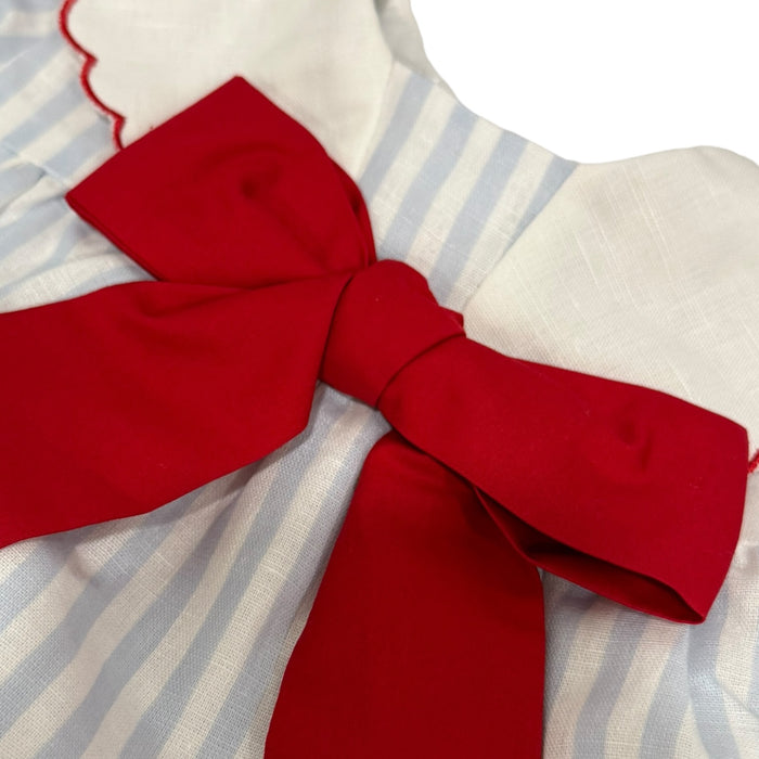 Alessa Girl Blue and Red Sailor Romper