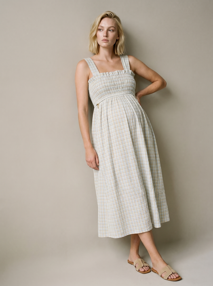 Alice nursing midi dress smock - Multicolor