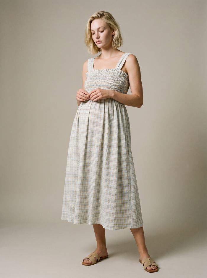 Alice nursing midi dress smock - Multicolor